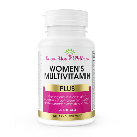 Womens Multivitamin PLUS 90 softsgels Our multivitamin is formulated to increase your chances of conception! It contains the vital micronutrients that are important to preconception care such as folic acid, iron, B12, zinc and Vitamin D but also includes a blend of herbs and antioxidants to help promote an overall healthy reproductive system, improve egg quality and increase fertile cervical fluid.

