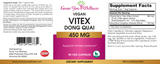 VEGAN VITEX with Dong quai 450 MG 90 veggie capsules Vitex agnus-castus is one of the best herbs for fertility! Many women have success taking vitex to get pregnant fast! It can also be taken for acne, low progesterone and PMS. It can be used as a natural infertility treatment to stimulate ovulation and regulate your period even if you have PCOS. Chaste Berry Tree (Vitex) Extract 300 mg  Dong Quai (Angelica sinensis) (Root) 150 mg